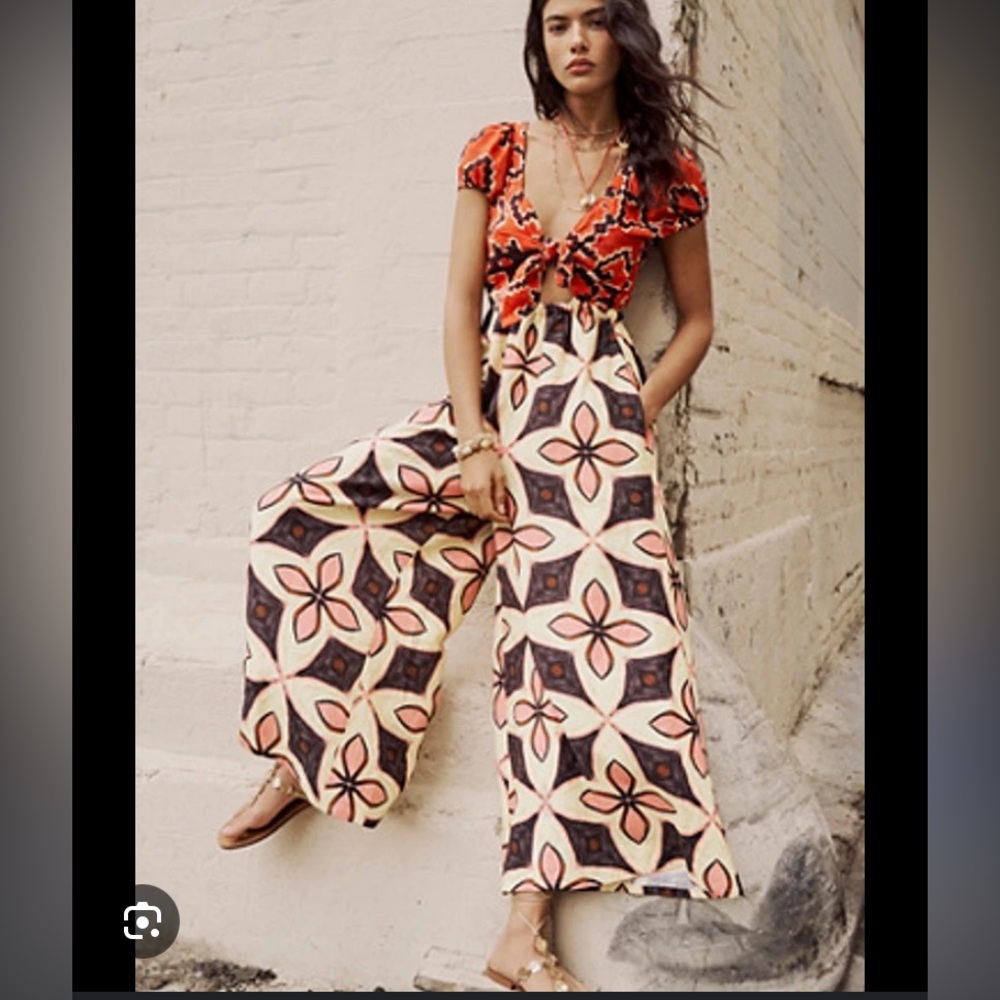 Free People, Bali Golden Age Jumpsuit, Size XS